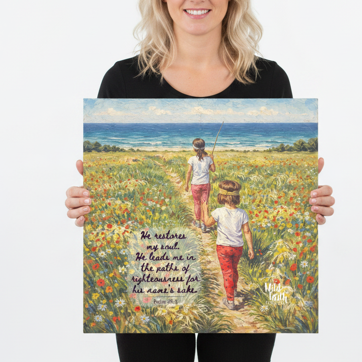 16x16 Woman Holding Canvas Mockup Take 2