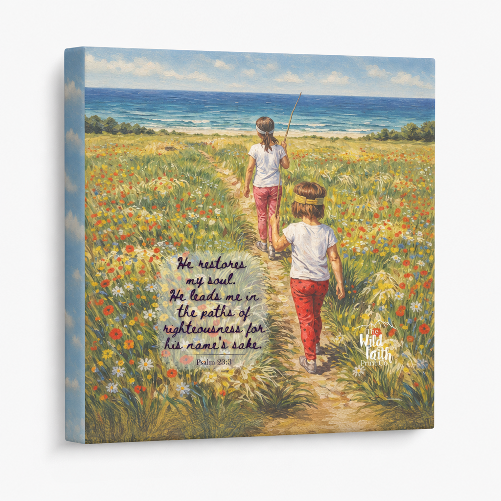 He Restores My Soul – Psalm 23:3 Canvas Print