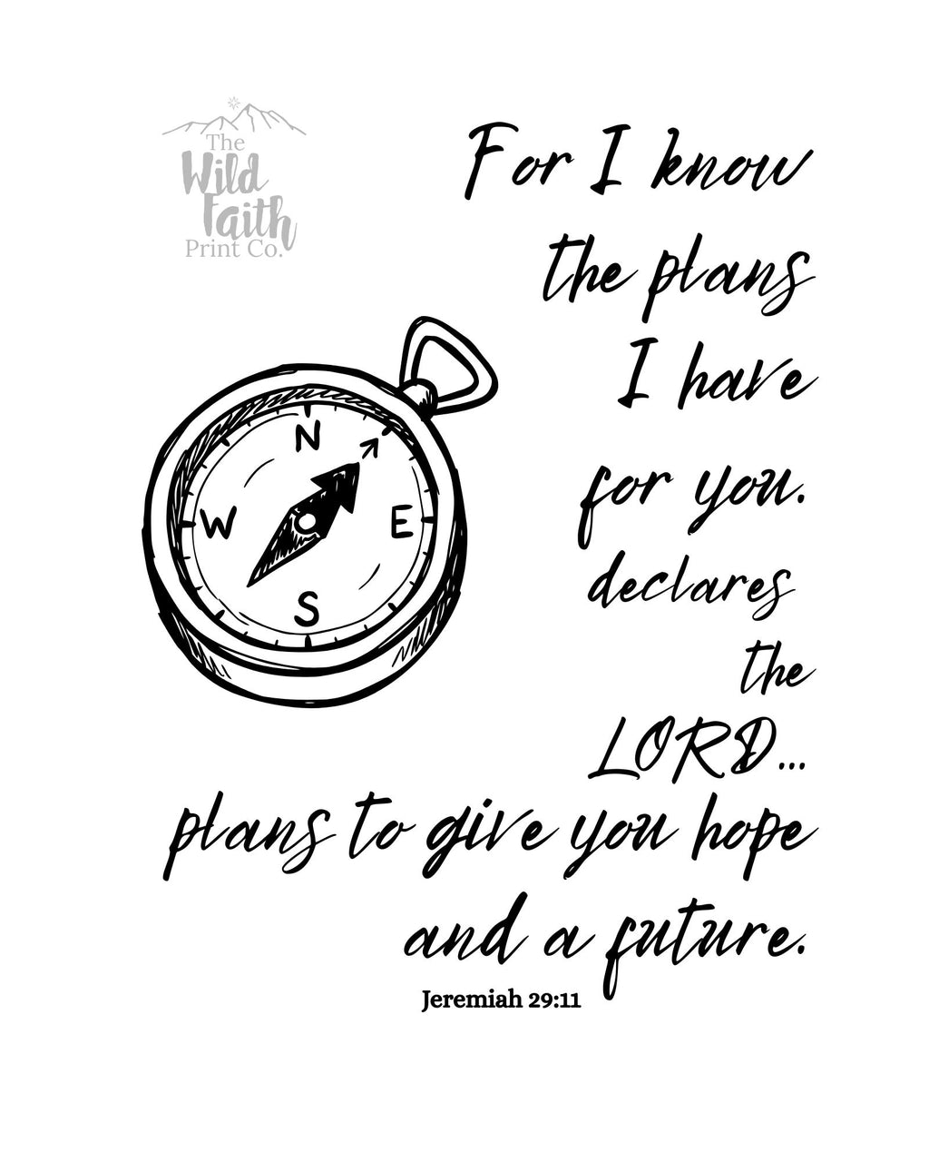 Jeremiah 29:11 Scripture Print | Plans to Give You Hope and a Future | Faith Wall Art Digital Download