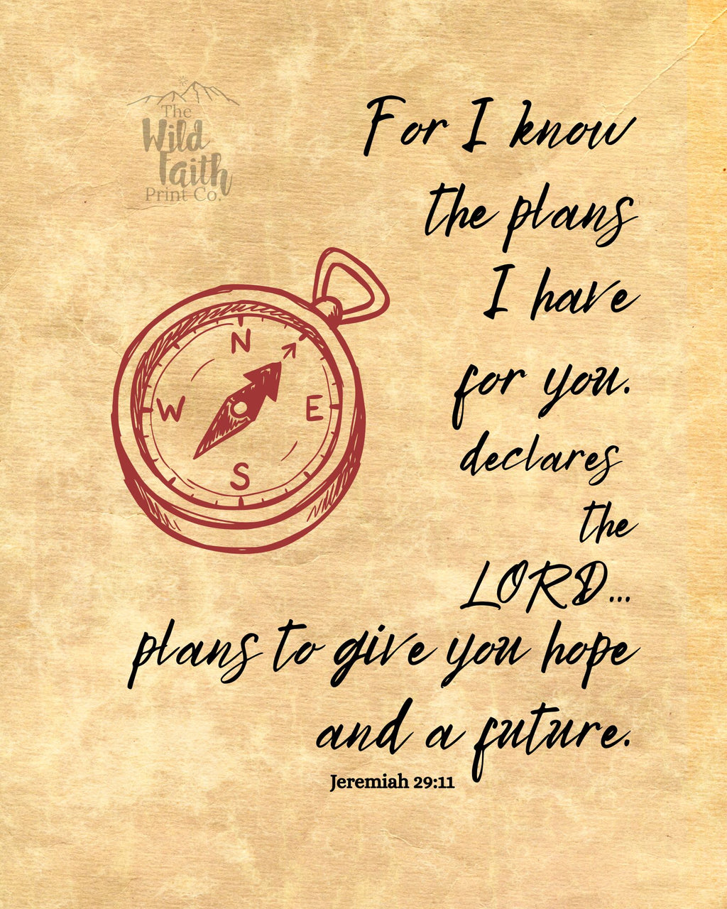 Jeremiah 29:11 Scripture Print | Plans to Give You Hope and a Future | Faith Wall Art Digital Download