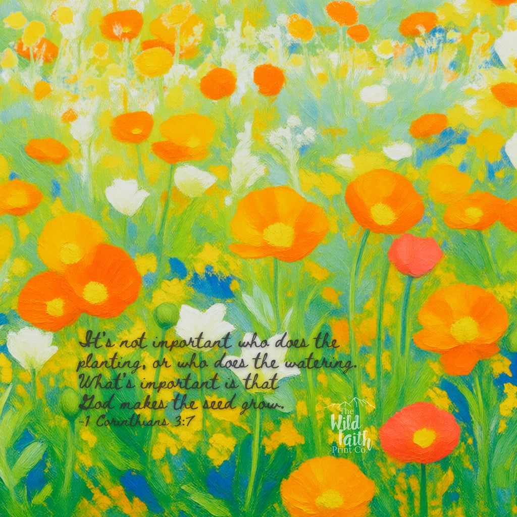 Poppies 1 Cor 3:7 Artwork with watermark