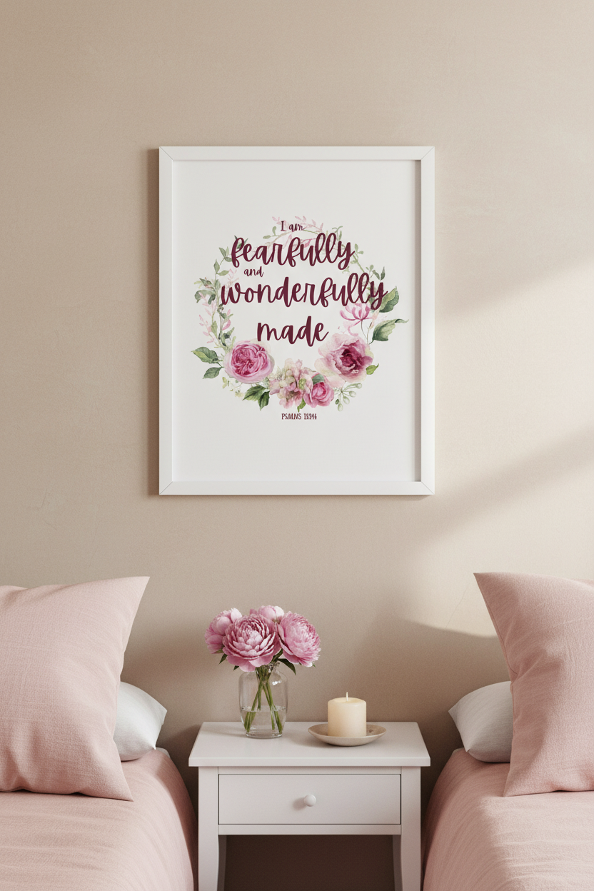 Bedroom Vignette Mockup — Pink