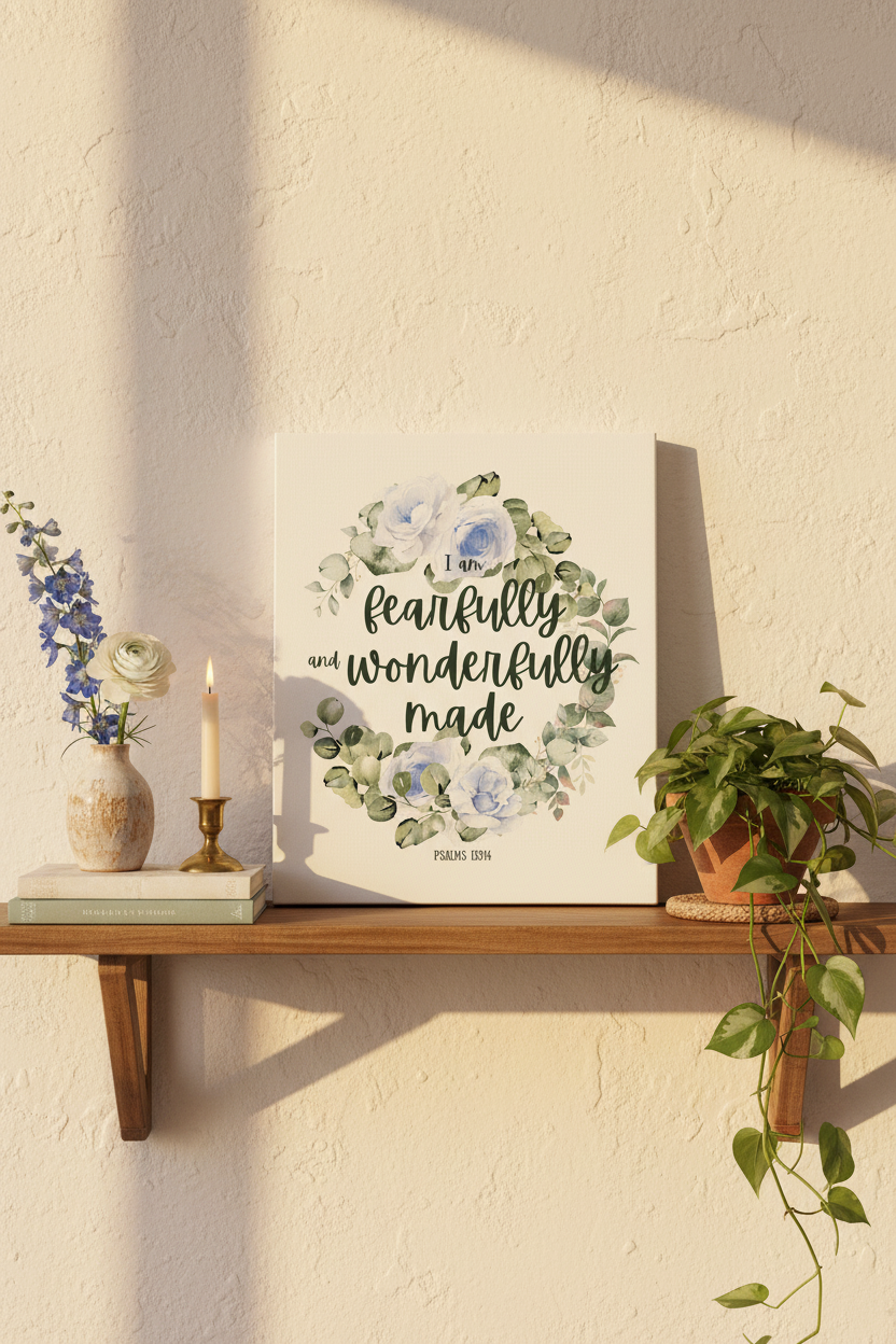 Blue Canvas — 8x10 Shelf Vignette