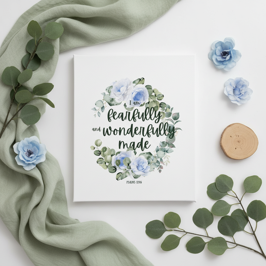 Blue Canvas — Flat Lay