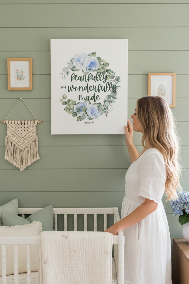 Blue Canvas — Nursery with Crib