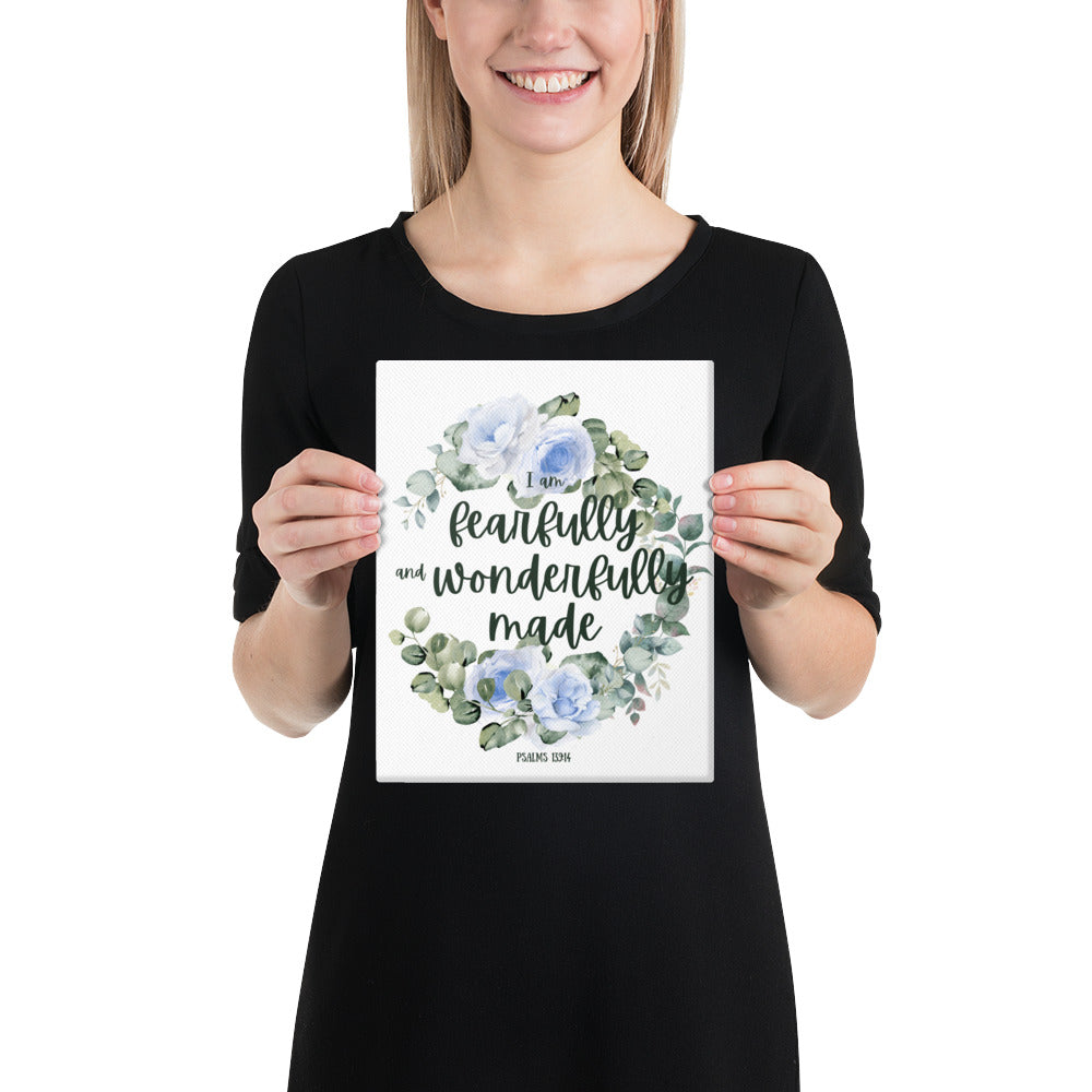 Product mockup 8x10 Blue Canvas Psalms 139:14