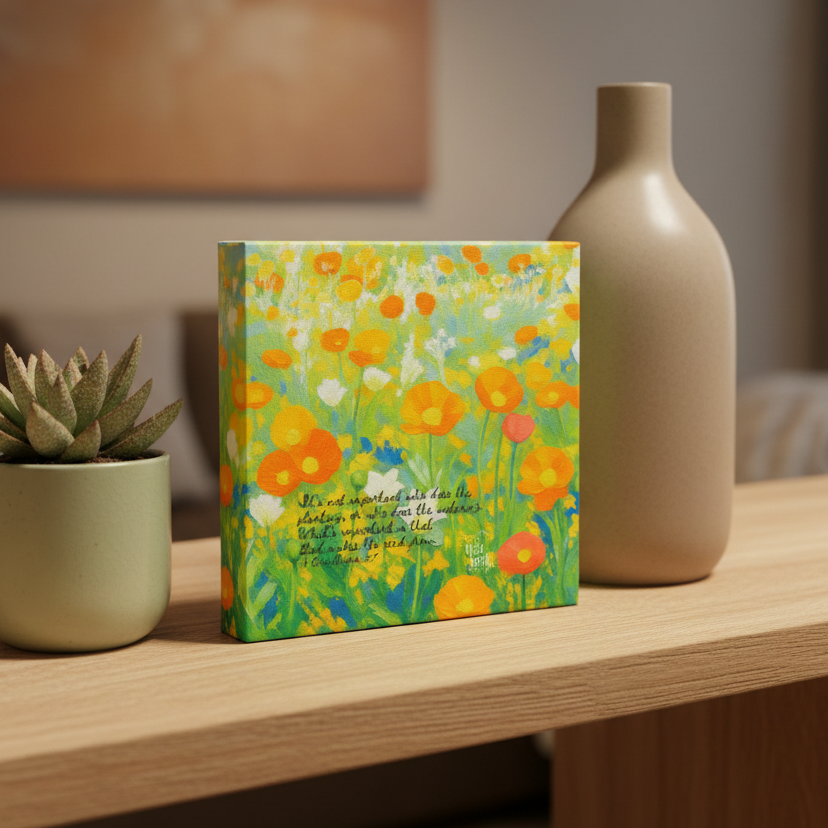 Canvas on Shelf Mockup