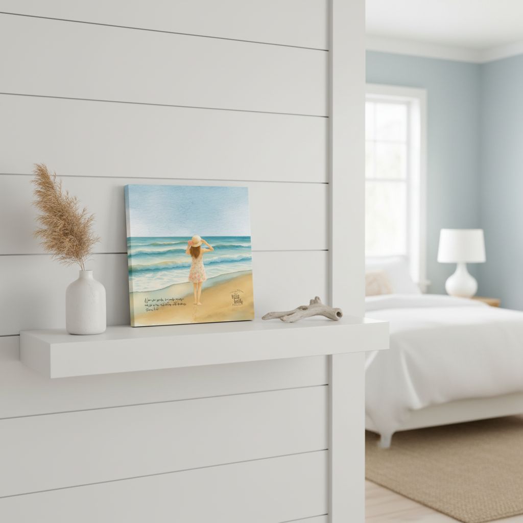 Canvas on Shelf Mockup
