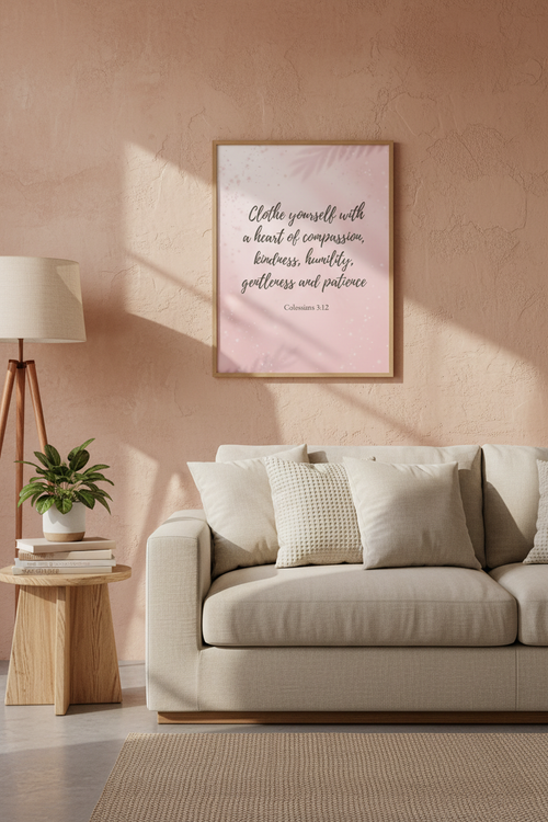 Colossians 3:12 Lifestyle Mockup with Actual Artwork