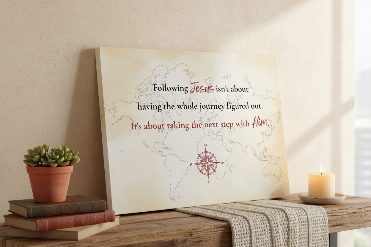 Following Jesus Canvas 8x10 Shelf Mockup