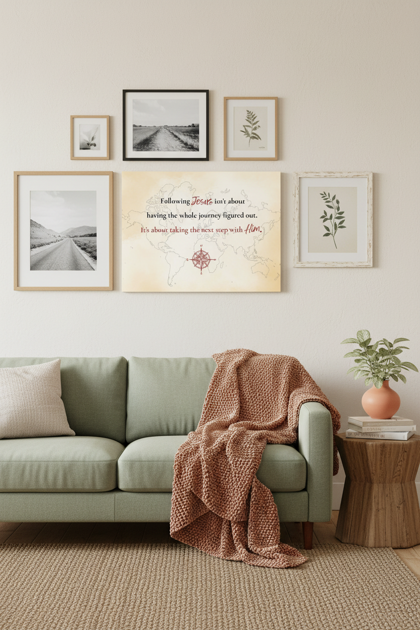 Following Jesus Canvas - Gallery Wall No Frame Pinterest