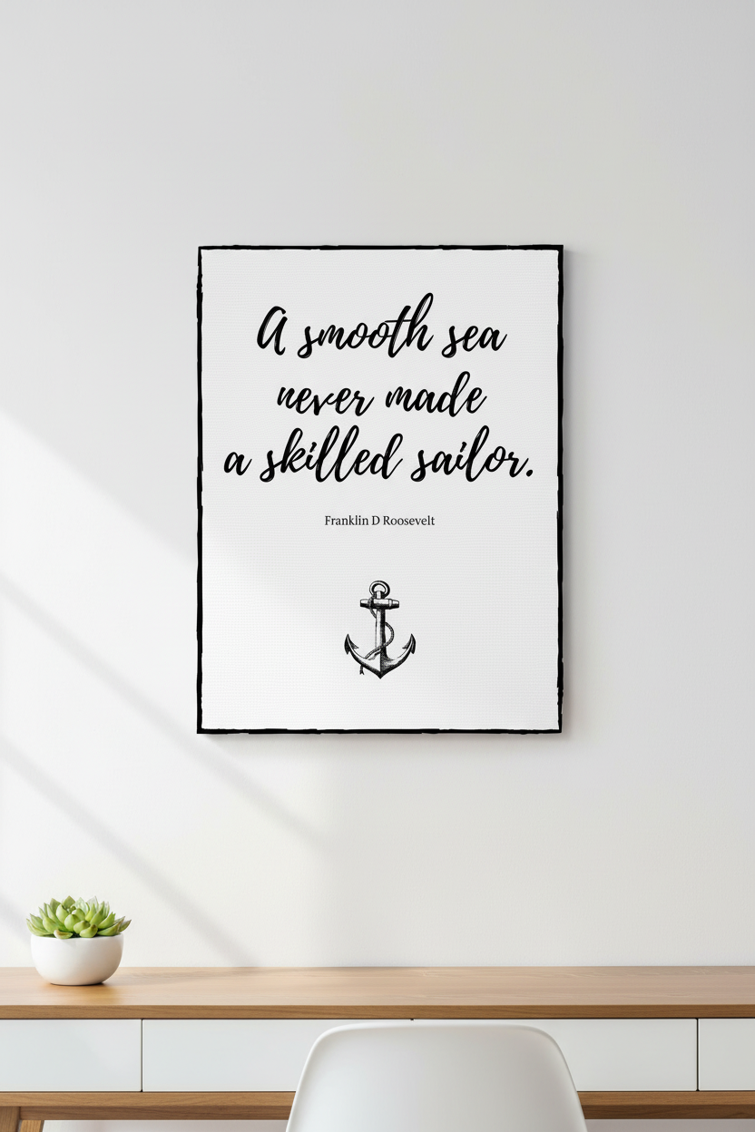 FDR quote print - white canvas mockup