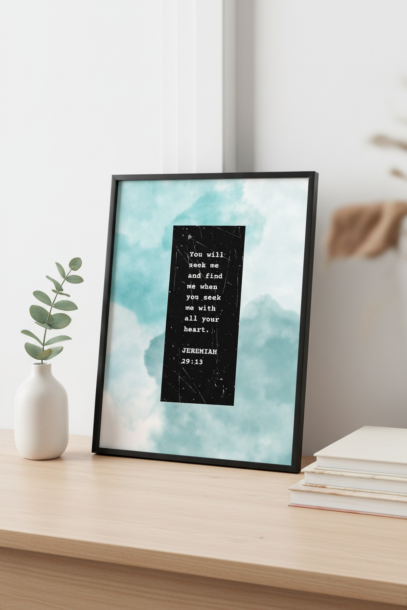 Jeremiah 29:13 framed 8x10 print mockup