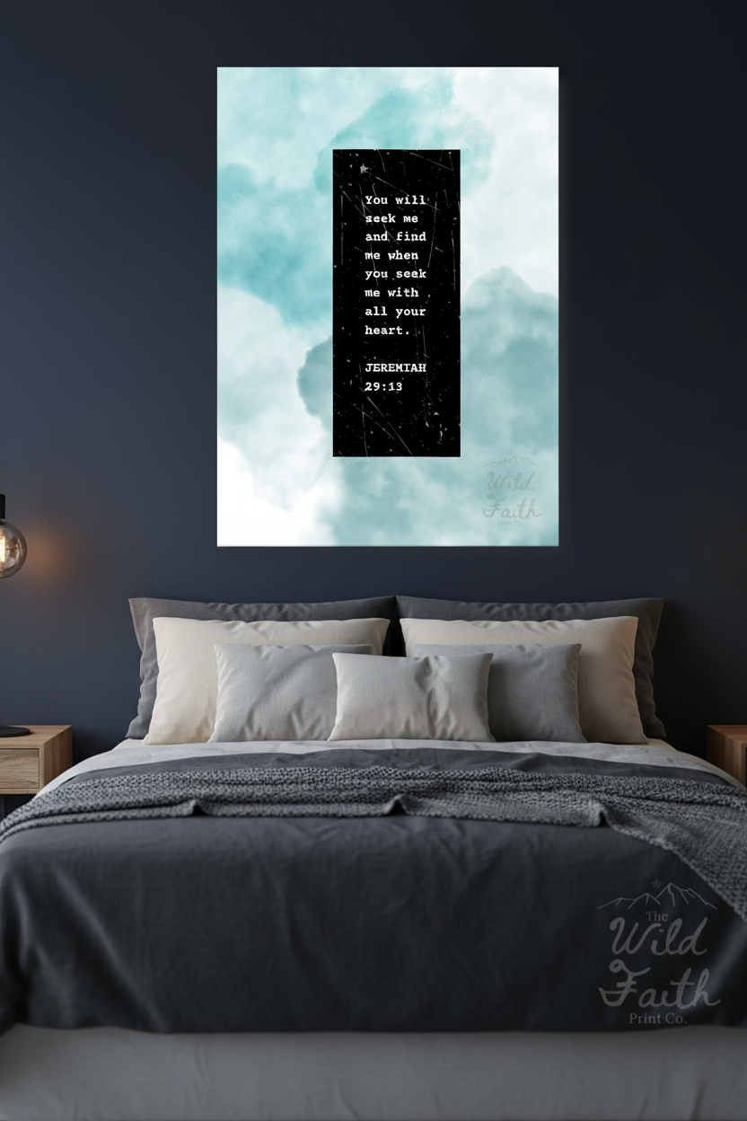 Jeremiah 29:13 – Navy Bedroom Canvas Mockup v3