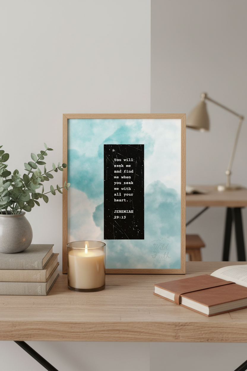 Jeremiah 29:13 Shelf Vignette Mockup