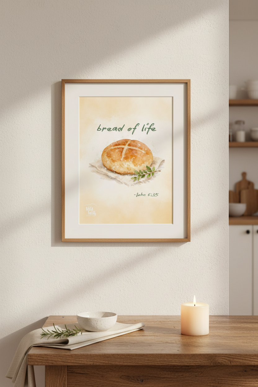 John 6:35 Framed Wall Mockup
