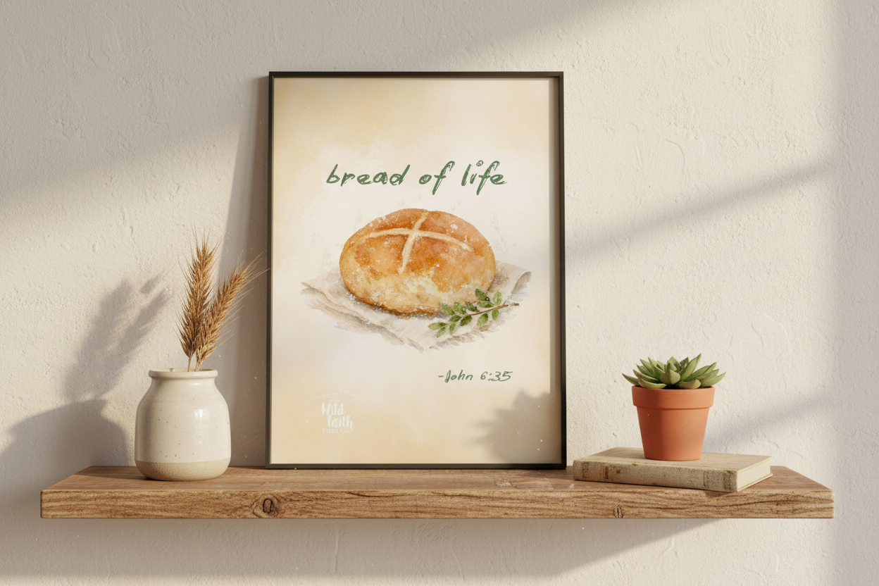John 6:35 Shelf Vignette Mockup