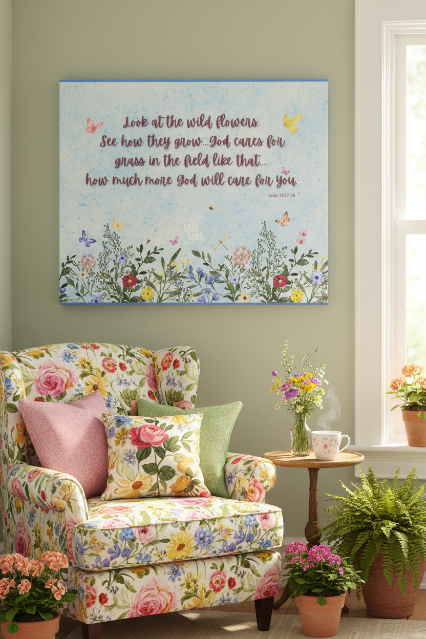 Luke 12:27-28 Canvas - Colorful Reading Nook