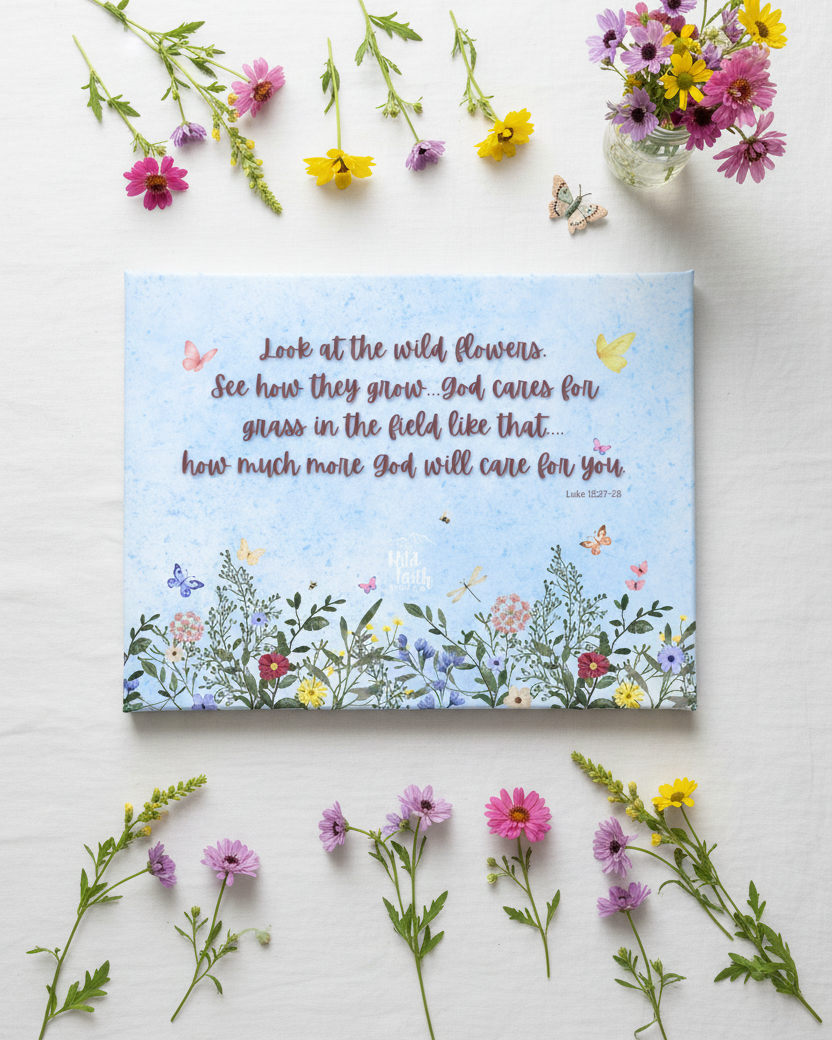 Luke 12:27-28 Canvas Flat Lay