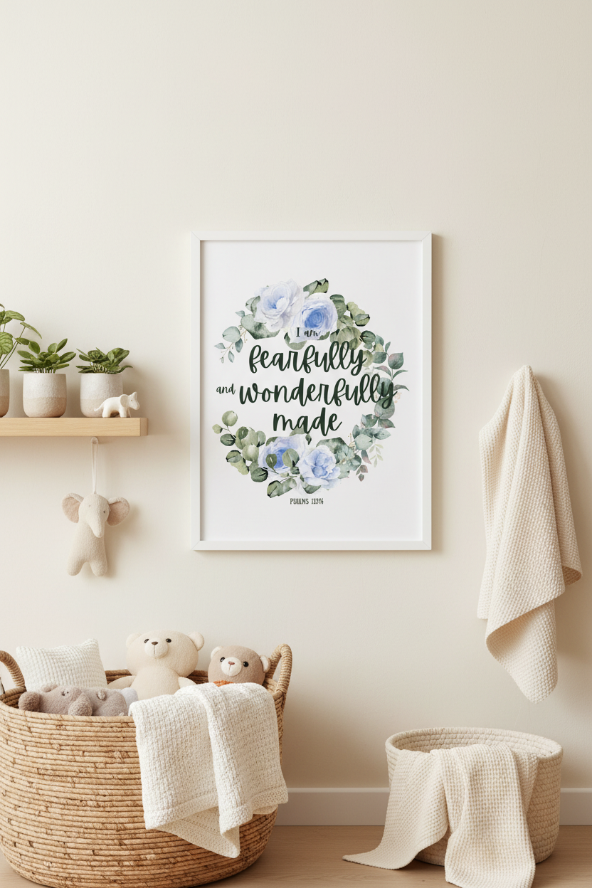 Nursery Wall Mockup — Blue