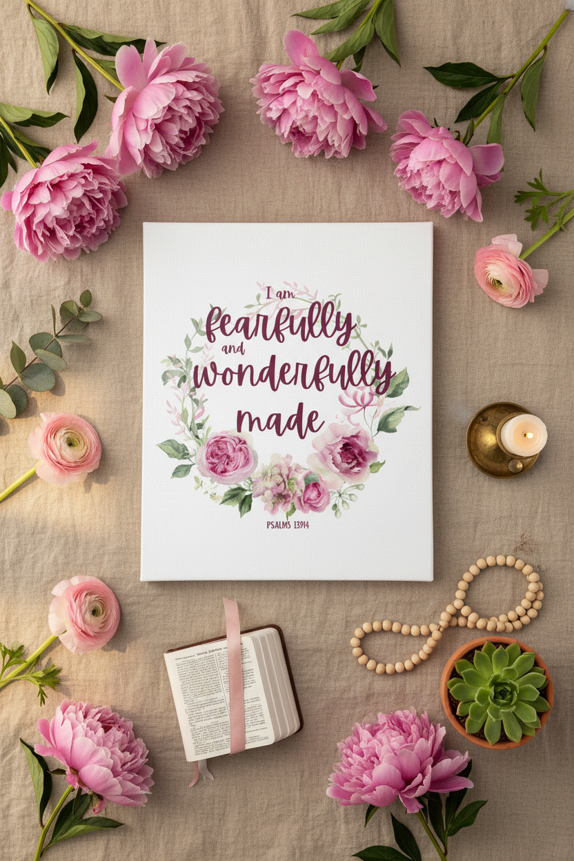 Pink Canvas — Styled Flat Lay