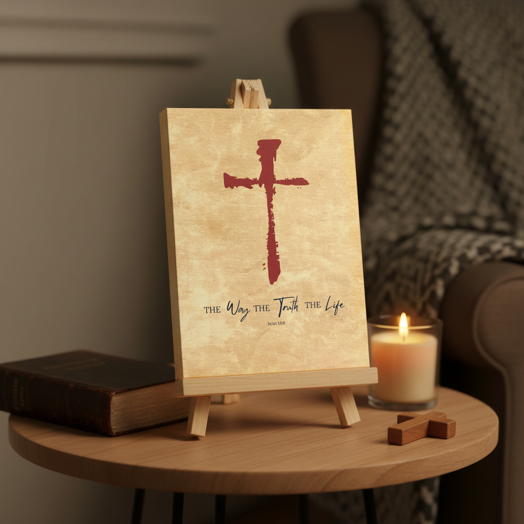 Small easel — intimate prayer corner
