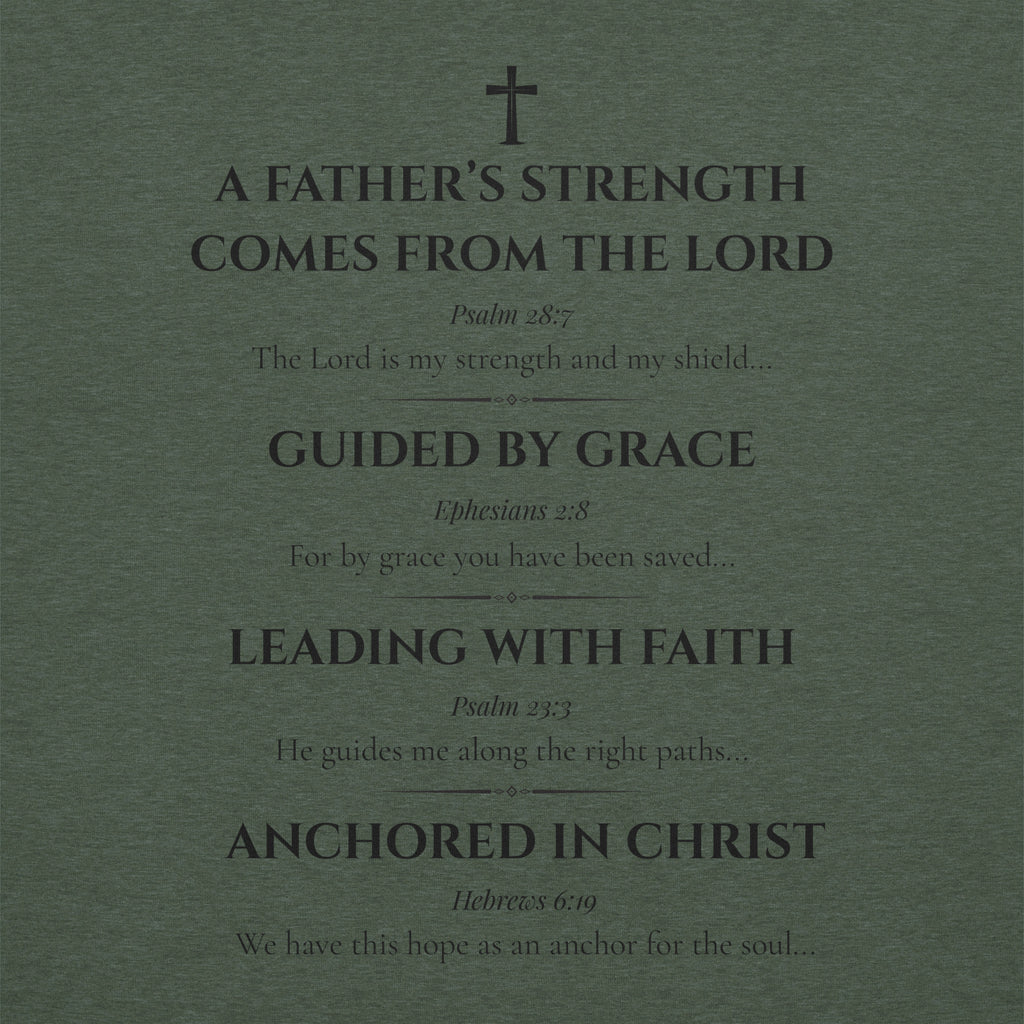Motivational quote on a green background with religious text and cross symbol.
